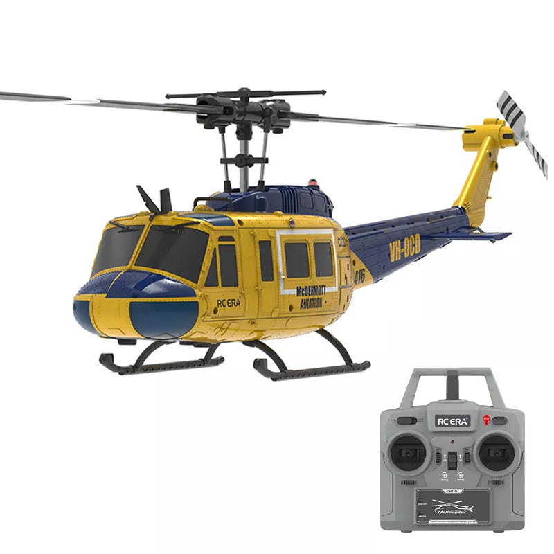 RCERA C032 UH-1 RC Helicopter 1/48 6CH 6-axis Gyro Barometer Altitude Determination Optical Flow Positioning TOF Laser Radar Aerobatic Helicopter