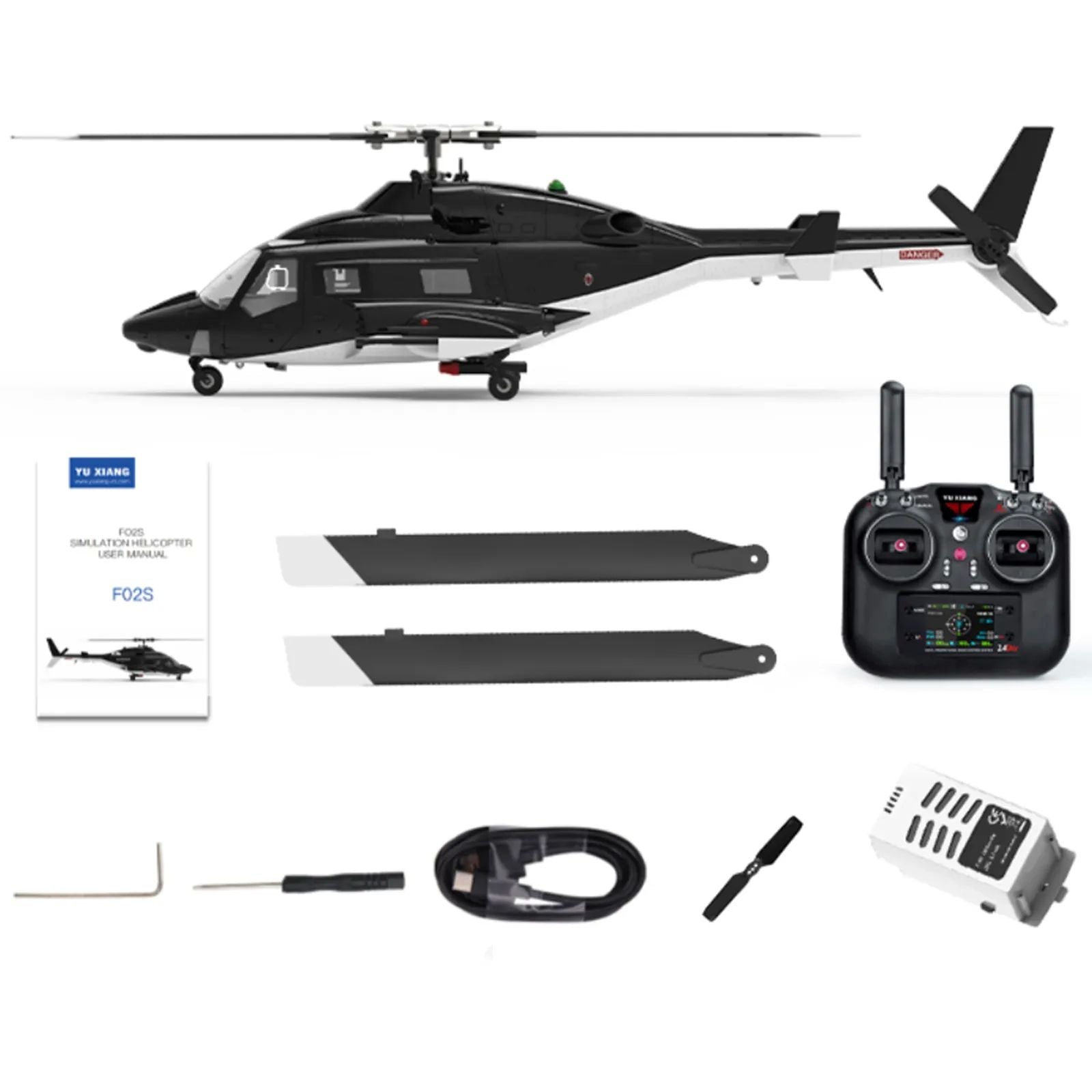 YUXIANG F02S Airwolf RC Helicopter 9CH 6G GPS Optical Flow Localization Altitude Hold Dual Brushless 1:34 Flybarless Helicopter