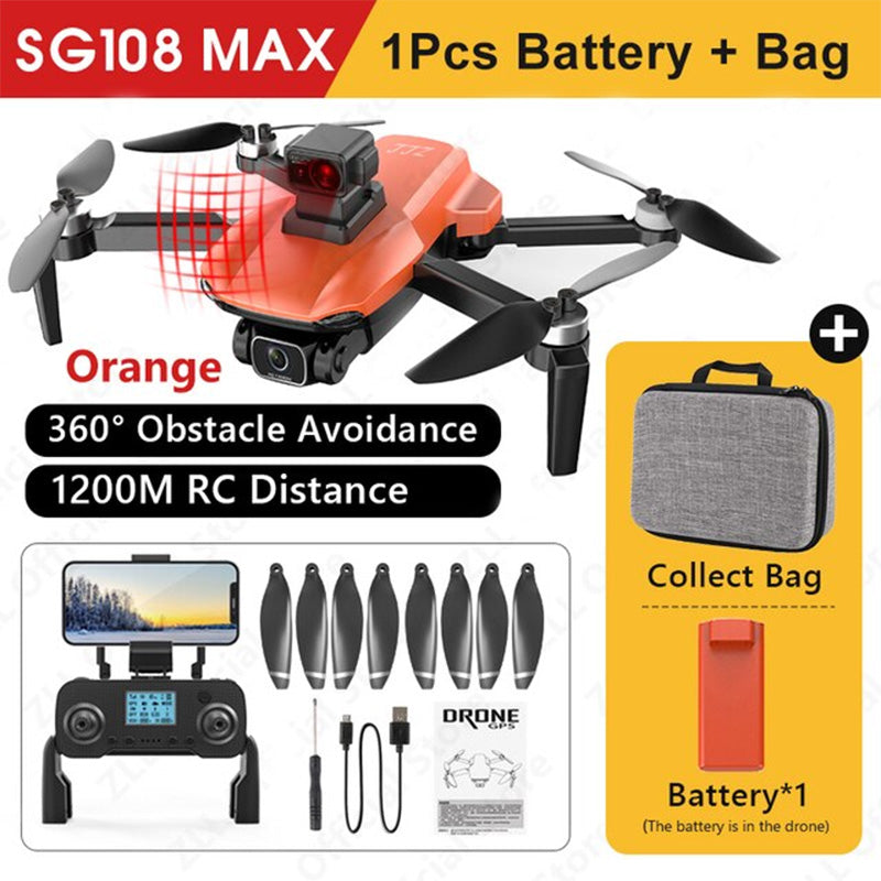 4K Drone ZLL SG108 MAX 360° Obstacle Avoidance GPS 5G WIFI Brushless Foldable Quadcopter