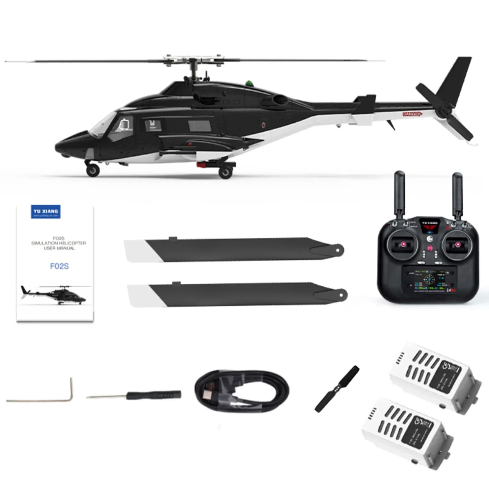 YUXIANG F02S Airwolf RC Helicopter 9CH 6G GPS Optical Flow Localization Altitude Hold Dual Brushless 1:34 Flybarless Helicopter