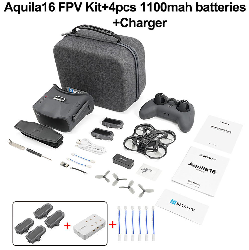 US Warehouse BETAFPV Aquila16 FPV Kit Brushless FPV Drone VR03 Goggles Literadio 2 SE ELRS V3.0 2.4G FPV Quadcopter
