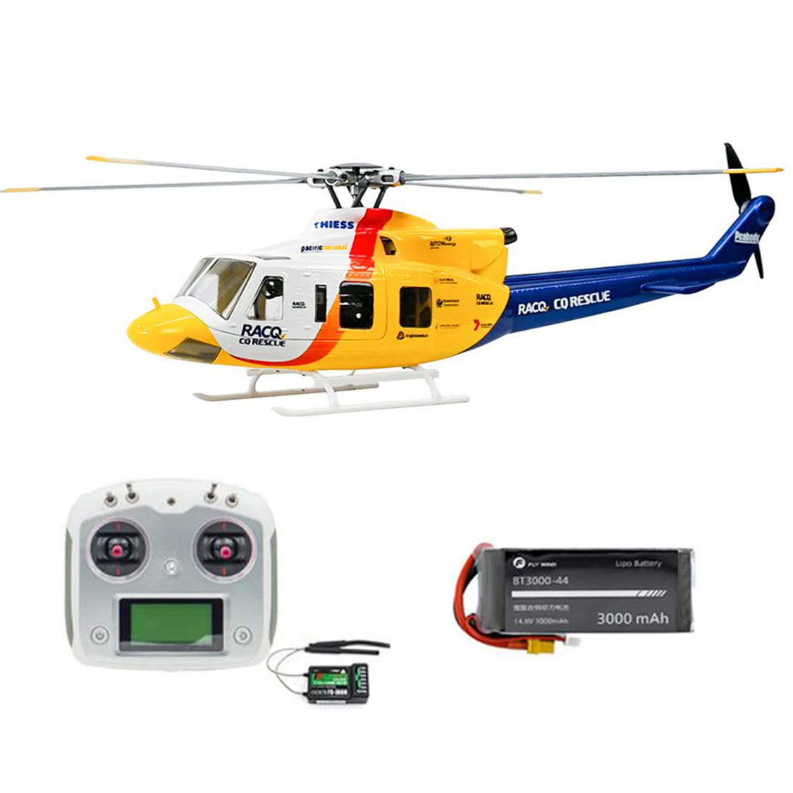 FLYWING Bell 412 V4 470L Military Rescue RC Helicopter Upgraded ACE flight control System RTF Helicopter