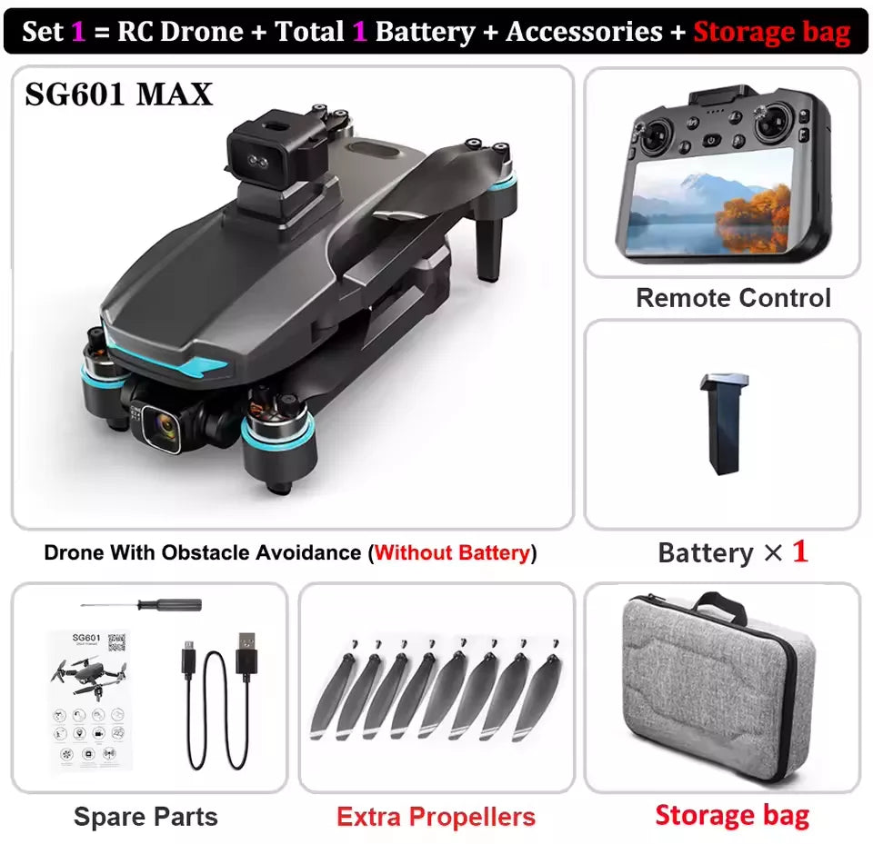 ZLL Beast SG601 MAX 4K Drone 5G WiFi GPS 3-Axis Gimbal 360° Obstacle Avoidance Quadcopter with 5 inch screen remote control