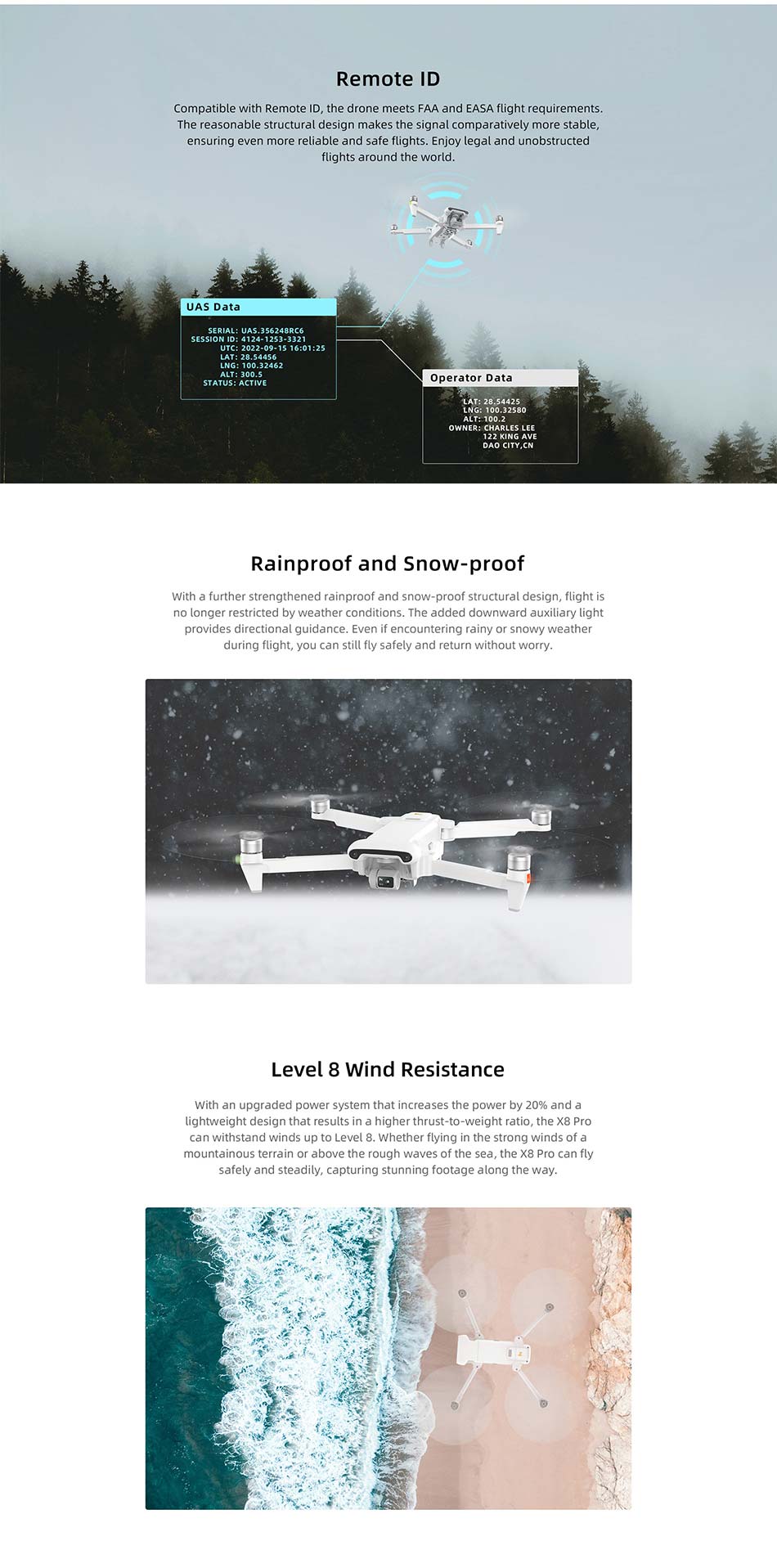 FIMI X8 PRO 4K Drone Profesional GPS 15KM 1/1.3-inch CMOS 3-Axis Gimbal Tri-Directional Obstacle Avoidance RC Quadcopter