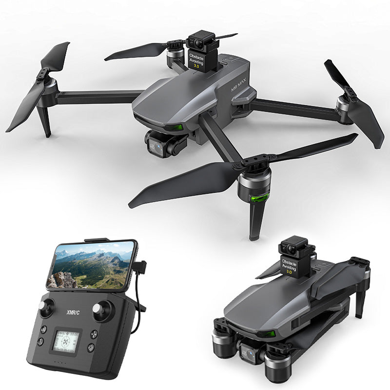 XMR/C M9 MAX 4K Drone 3-axis Gimbal Brushless Motor GPS 5G Obstacle Avoidance Quadcopter Optional Screen Remote Control