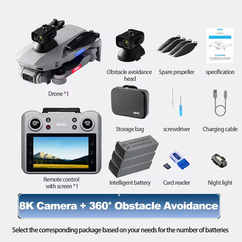 4DRC F8 MAX Brushless Drone HD Camera GPS 5G WiFi Obstacle Avoidance Quadcopter with Screen Remote Control