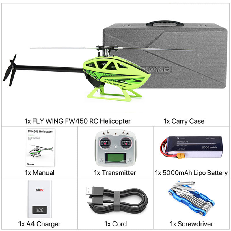 FLYWING FW450L V3 3D Auto Acrobatics GPS Altitude Hold RC Helicopter RTF Upgraded ACE flight control System