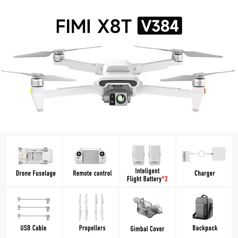 FIMI X8T 4K Drone Lnfrared Thermal Imaging Lens 3-Camera gimbal system RokLink 5.0 20KM Transmission GPS Quadcopter