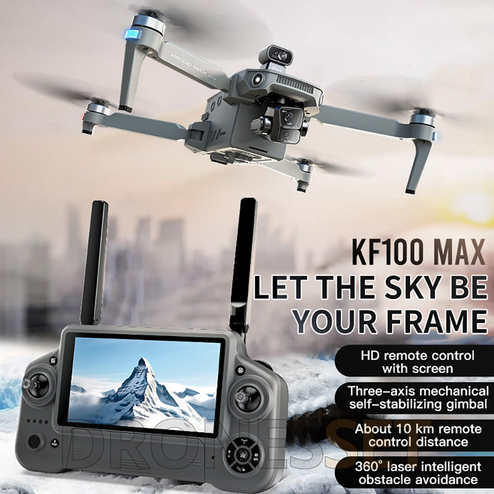 KF100 4K Drone 3-Axis Gimbal EIS Camera Large size Intelligent Obstacle Avoidance 10KM 5G GPS Quadcopter with Screen Remote contro