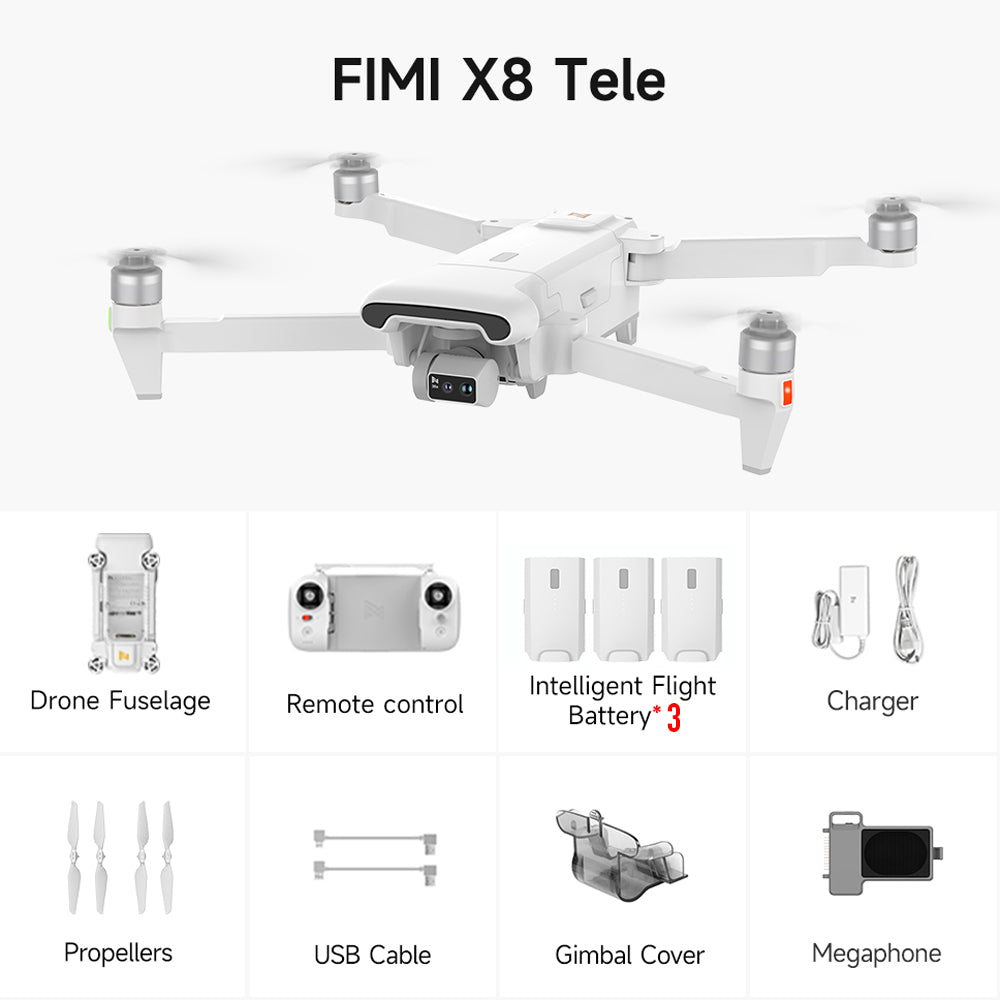 FIMI X8 TELE 3-Axis Gimbal 4K Drone HDR 48MP 30x Camera GPS 10KM Professional aerial photography Quadcopter