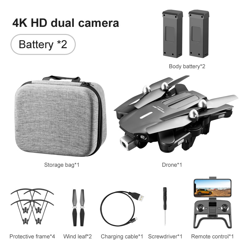 RC Drone K106 OAS GPS 4K HD Dual Camera Obstacle Avoidance Cool Colorful LED lights