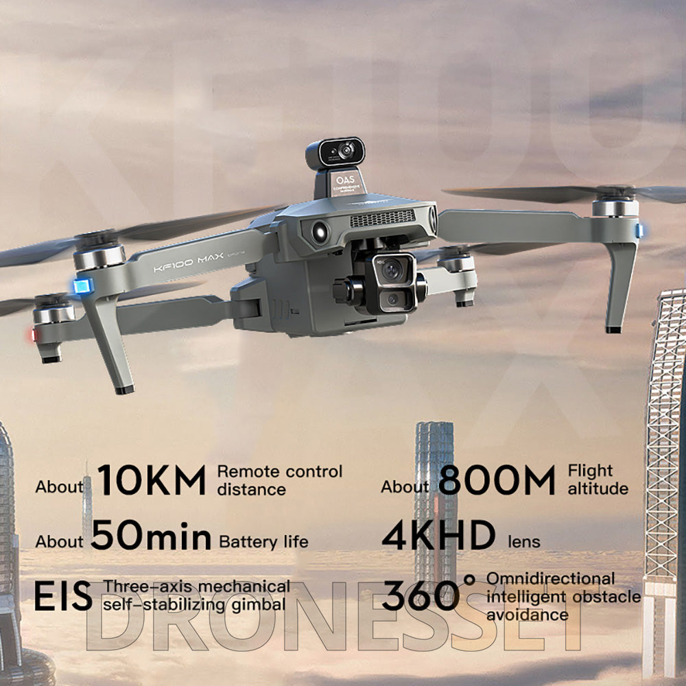 KF100 4K Drone 3-Axis Gimbal EIS Camera Large size Intelligent Obstacle Avoidance 10KM 5G GPS Quadcopter with Screen Remote contro