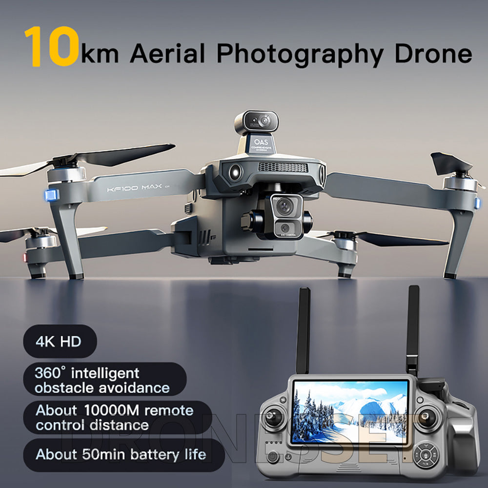 KF100 4K Drone 3-Axis Gimbal EIS Camera Large size Intelligent Obstacle Avoidance 10KM 5G GPS Quadcopter with Screen Remote contro