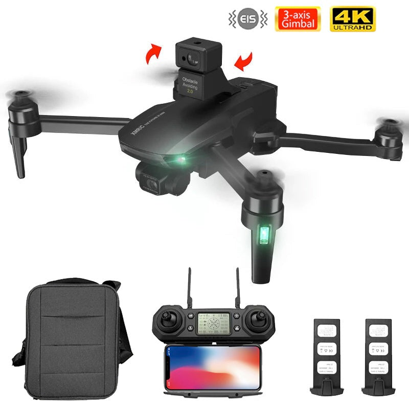 XMR/C M9 4K Drone GPS 5G WiFi HD Camera EIS 3-Axis Gimbal Obstacle Avoidance Brushless with Megaphone/Thrower
