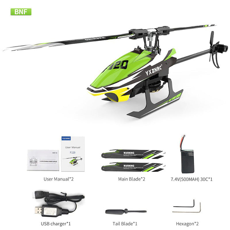 RC Helicopter YUXIANG F120 2.4G 6CH 3D/6G Brushless Direct Drive Flybarless Compatible with FUTABA S-FHSS