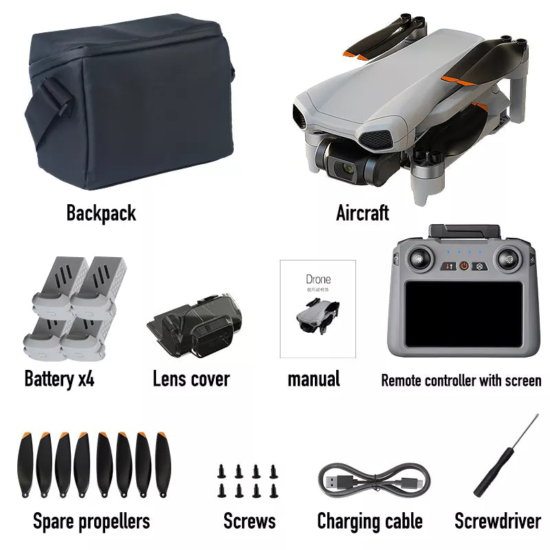 XIL 017 4K Drone 249g with Screen Remote Control 3-Axis Gimbal Anti-shake HD Aerial Photography GPS Quadcopter