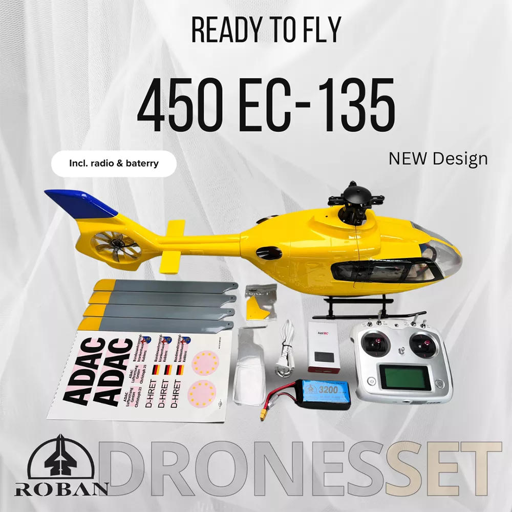 ROBAN EC135 450 Class RC Helicopter 4 blades 2.4G 11CH GPS Stabilized Flybarless PNP/RTF With X2 Flight Controller